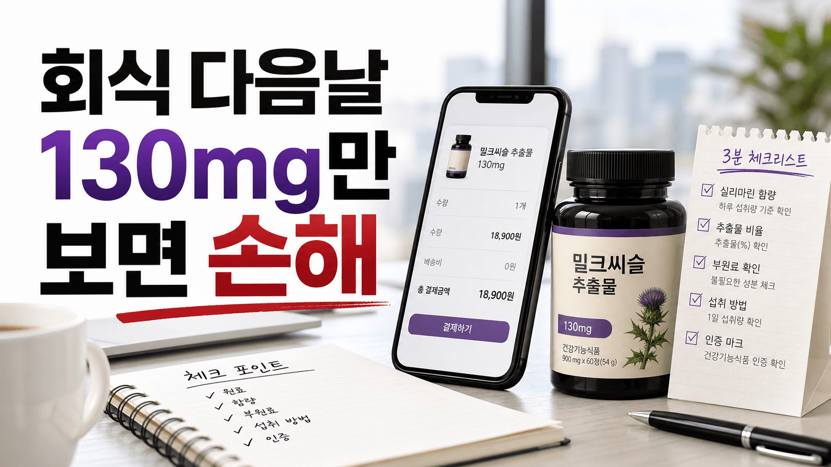 회식 다음날 밀크씨슬, 실리마린 기준으로 비교를 시작하는 법 대표 이미지