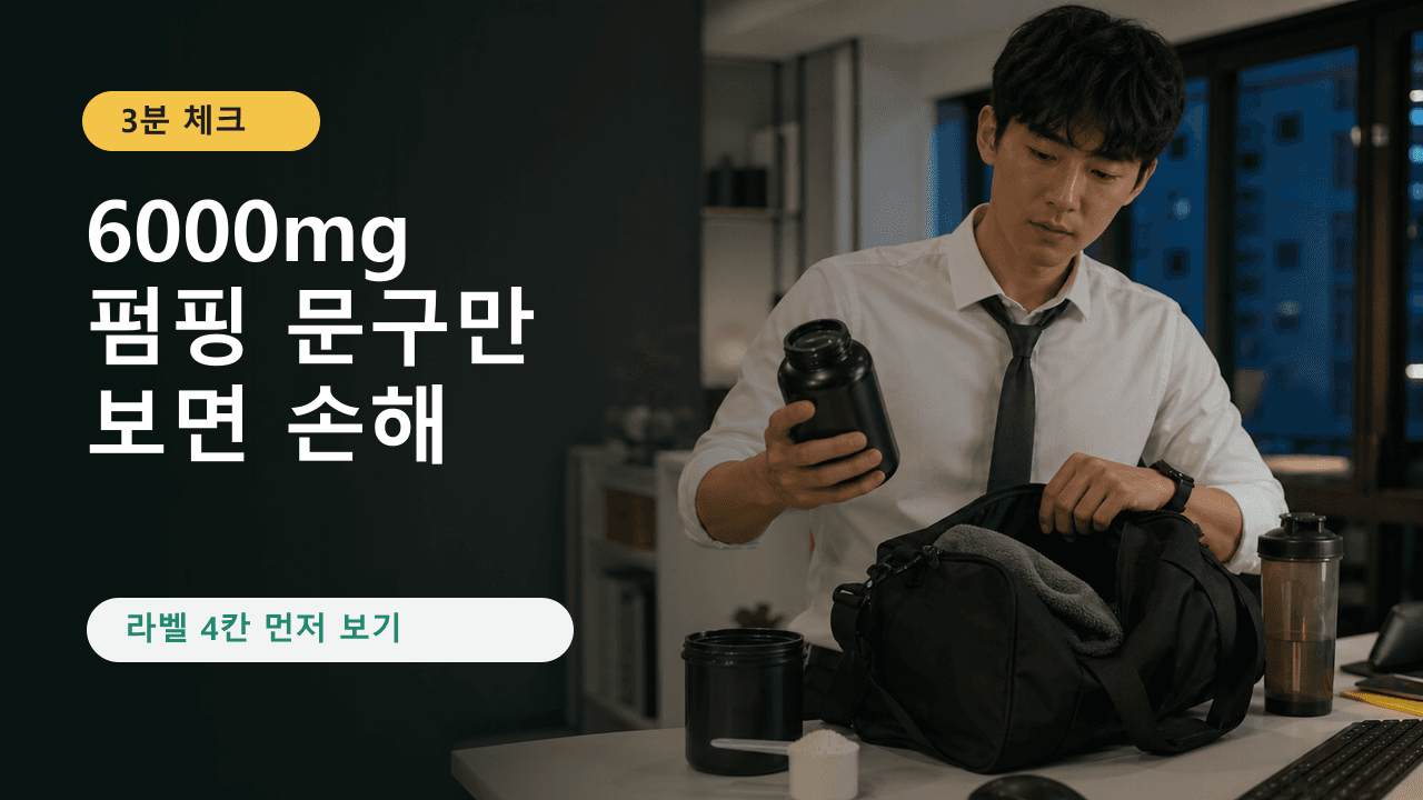 퇴근 후 헬스장 시트룰린 6000mg, 펌핑 문구만 보면 손해 3분 체크