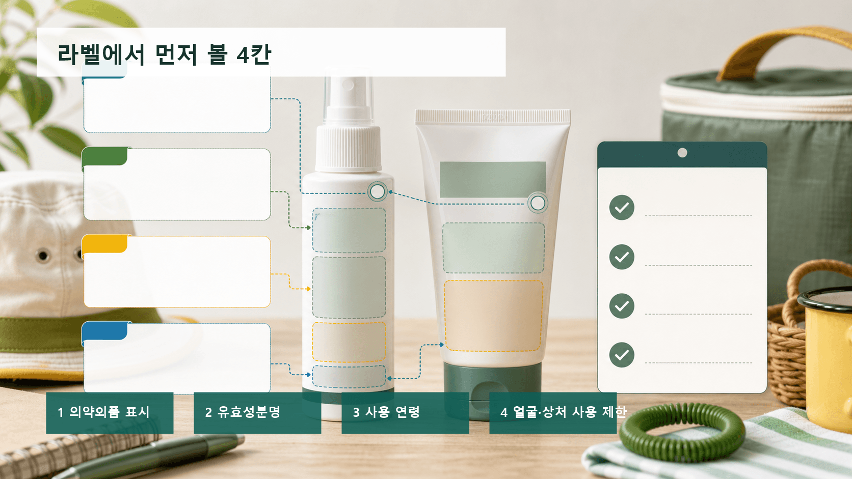 모기기피제 라벨에서 의약외품 표시와 성분명, 사용 연령, 사용 부위를 먼저 확인하는 4칸 라벨 지도