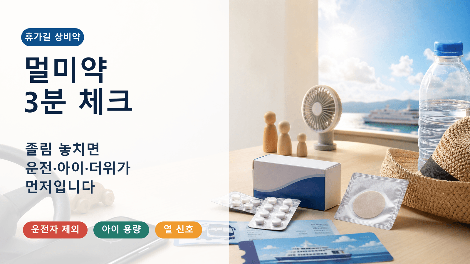 차·배 오래 타는 날 멀미약, 졸림 놓치면 손해 3분 체크