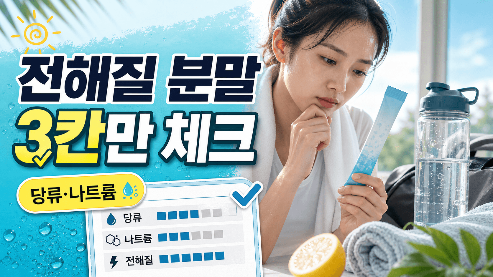 땀 많이 흘린 날 전해질 분말, 당류·나트륨 3분 체크