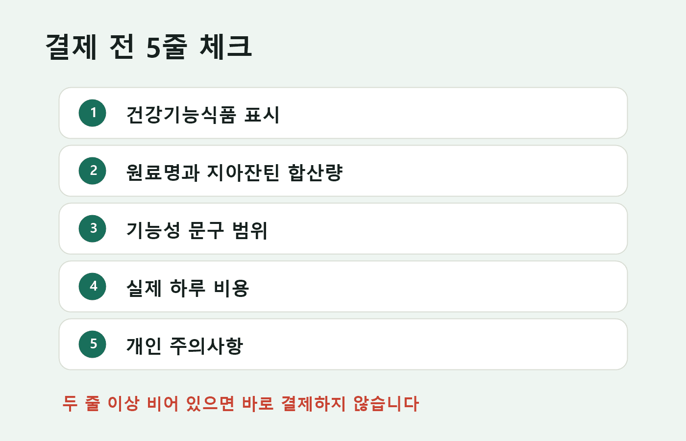 루테인 제품 결제 전 건강기능식품 표시, 원료명, 기능성 문구, 비용, 주의사항을 확인하는 5줄 체크리스트