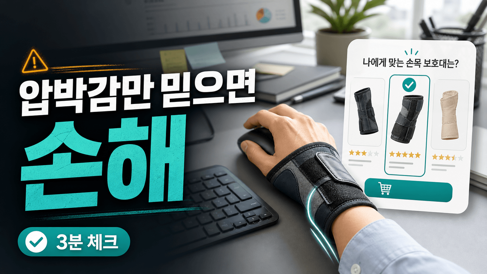하루 종일 마우스 손목 아대, 압박감만 믿으면 손해 3분 체크