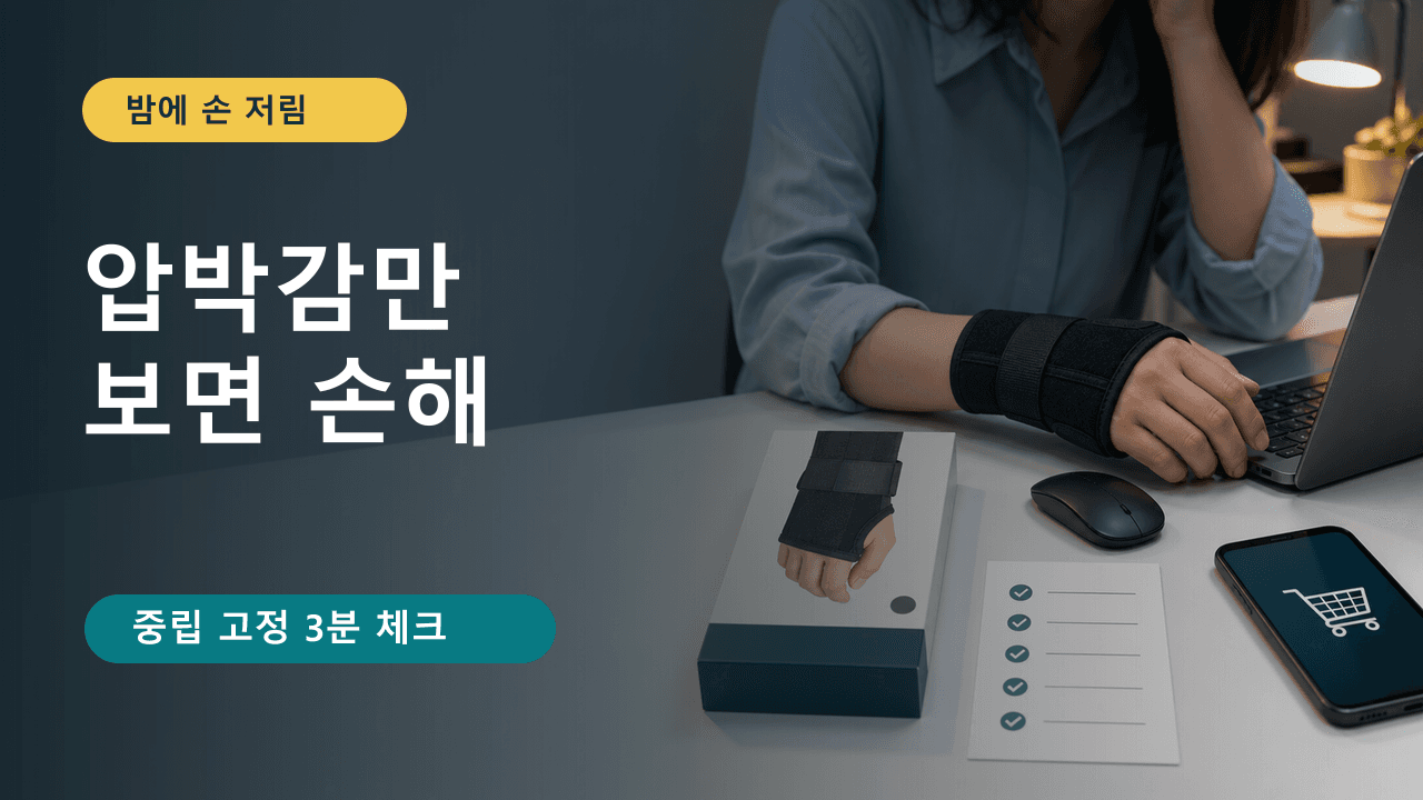 밤에 손 저려 손목보호대, 압박감만 보면 손해 3분 체크