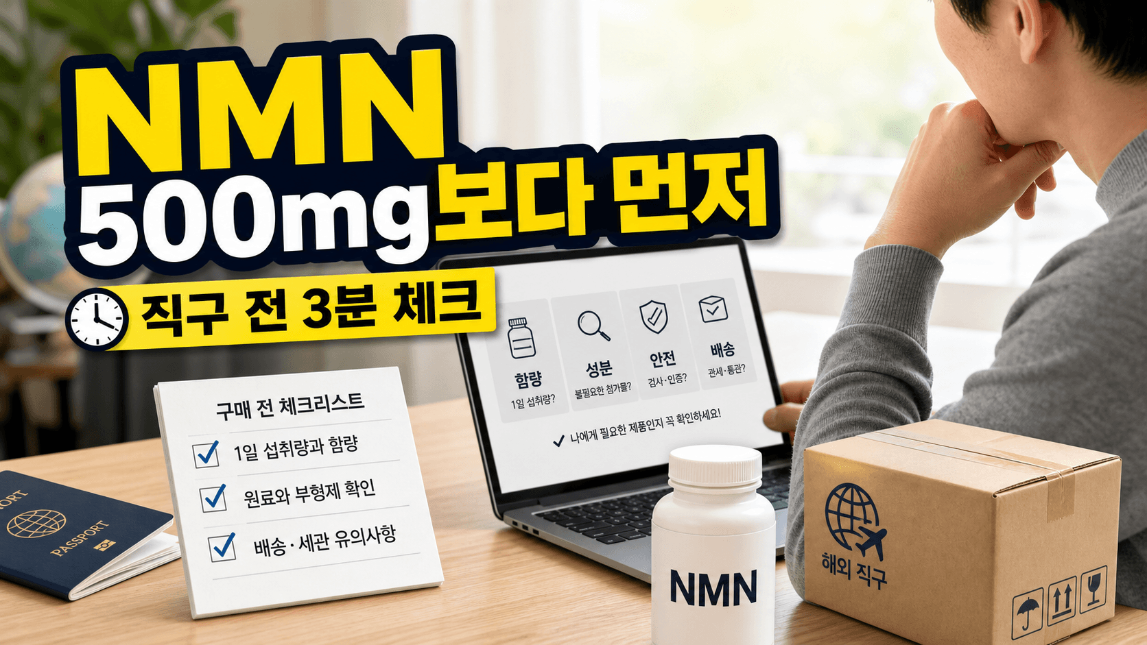피곤해서 NMN 직구, 500mg보다 통관·성분 3분 체크 대표 이미지
