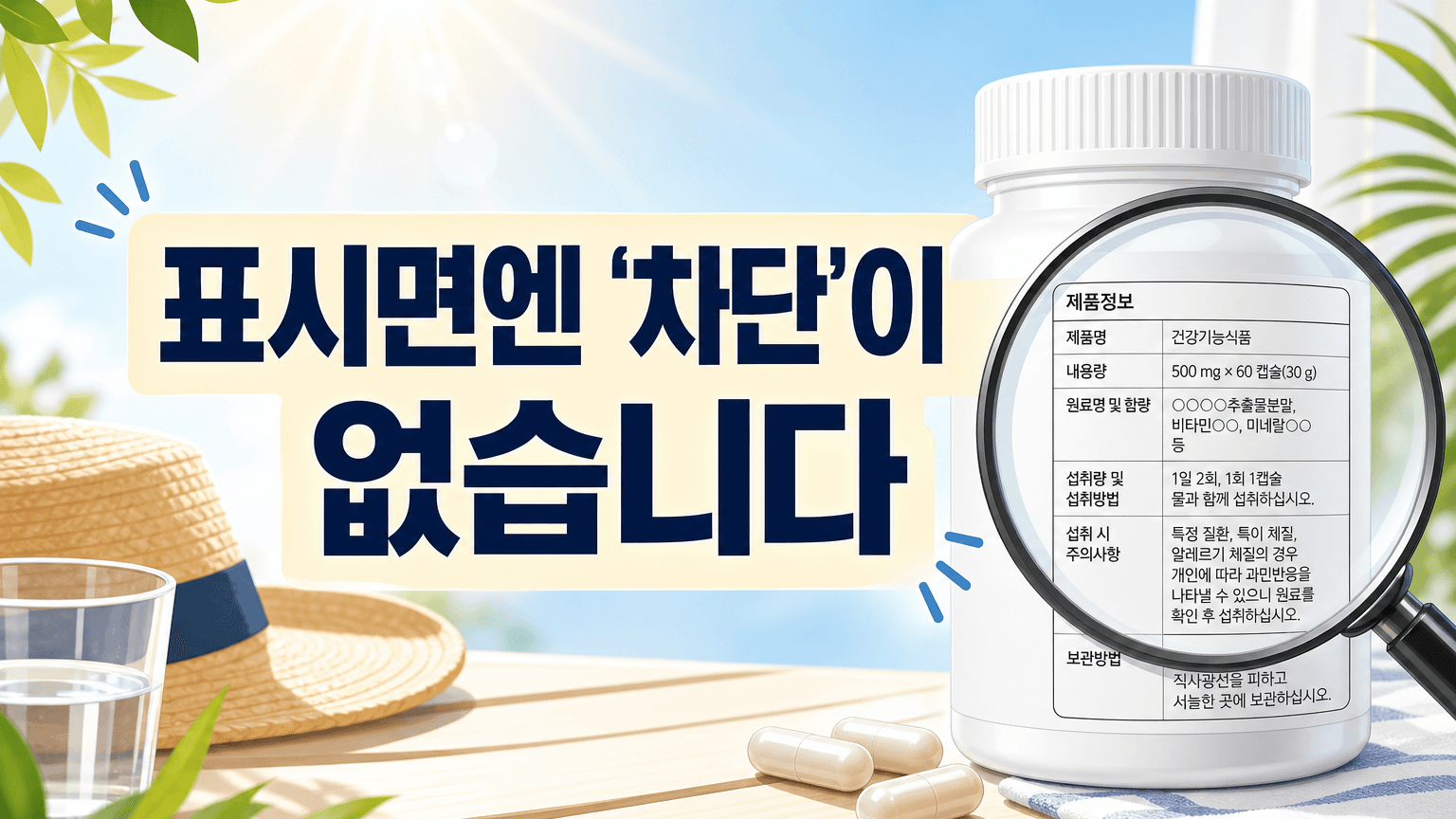 먹는 선크림, 표시면에 '차단'이 아니라 이 문장이 있어야 합니다