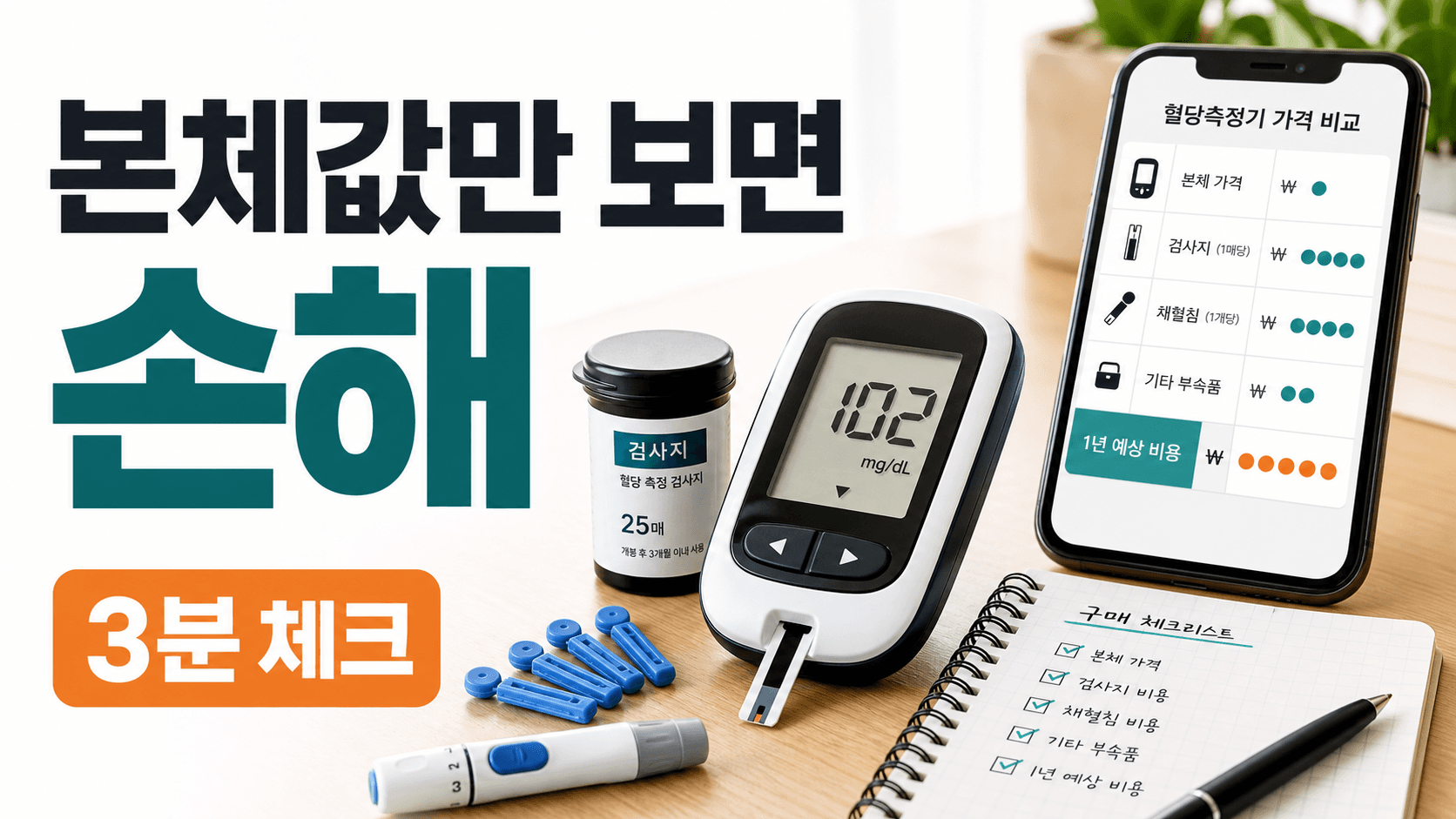 부모님 혈당측정기 첫 구매, 본체값만 보면 손해 3분 체크 대표 이미지