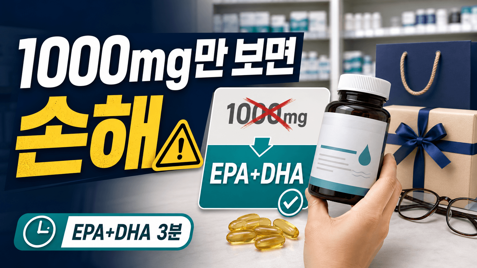 부모님 선물 오메가3 1000mg, EPA+DHA 안 보면 손해 3분 체크 대표 이미지