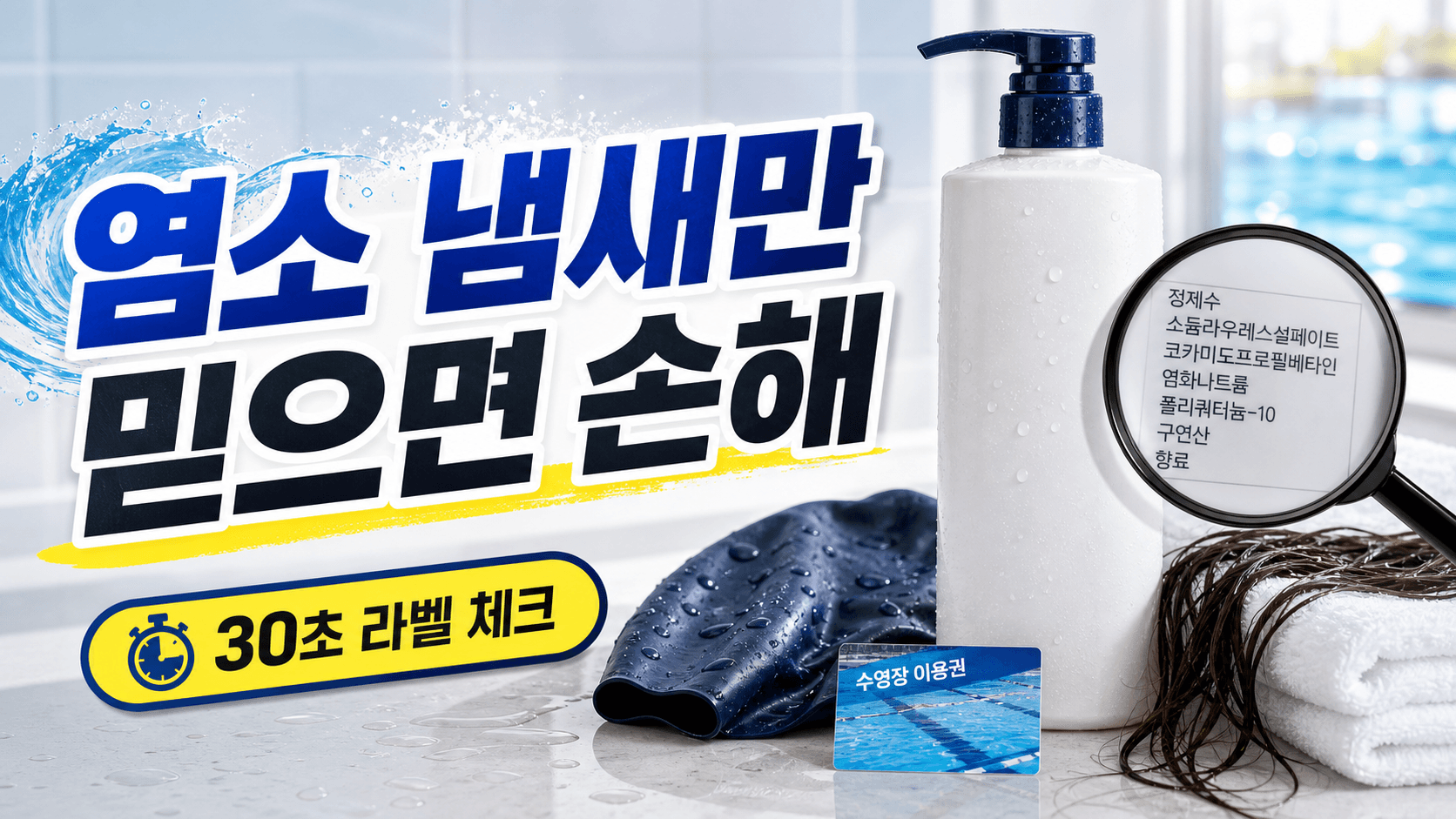 수영 후 염소 냄새 샴푸, 매일 쓰면 손해 30초 체크