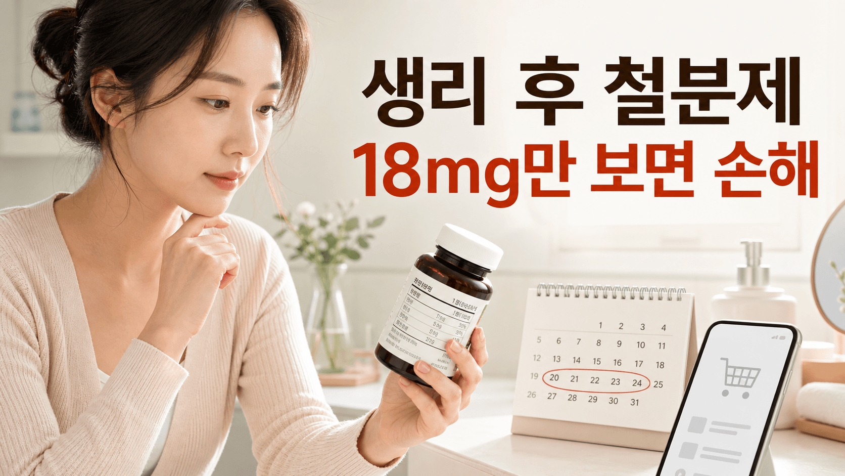 생리 후 어지러워 철분제, 18mg만 보면 손해 3분 체크 대표 이미지
