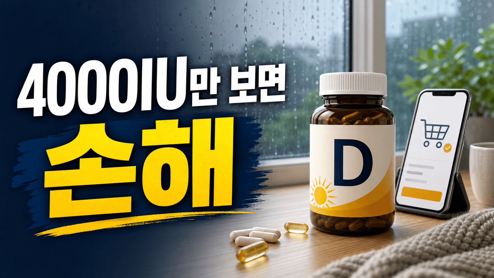 장마철 실내생활 비타민D 4000IU, 고함량만 보면 손해 3분 체크
