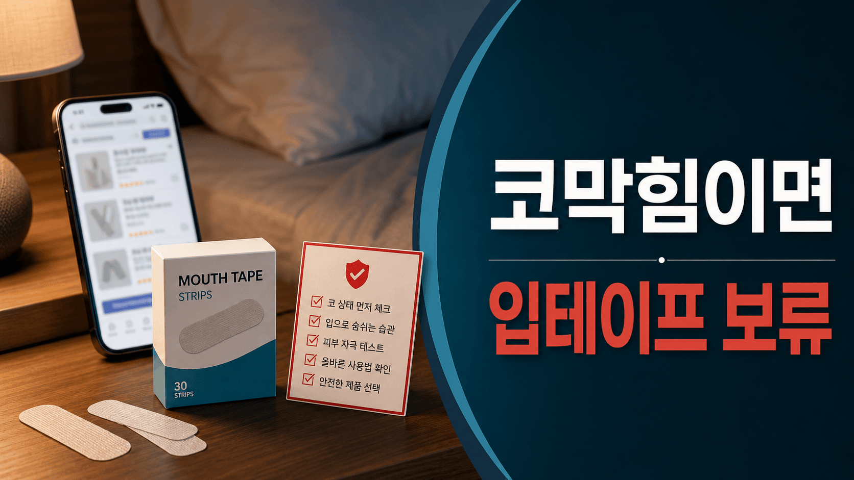 코골이 줄이려 입테이프, 코막힘이면 손해 30초 체크