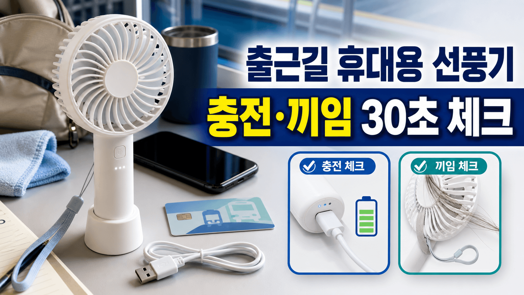 출근길 휴대용 선풍기, 충전·끼임 놓치면 손해 30초 체크