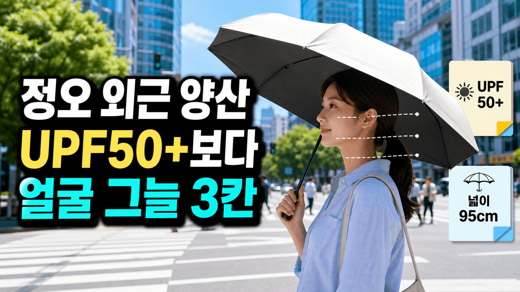 정오 외근 양산 UPF50+, 얼굴 그늘 3칸이 먼저