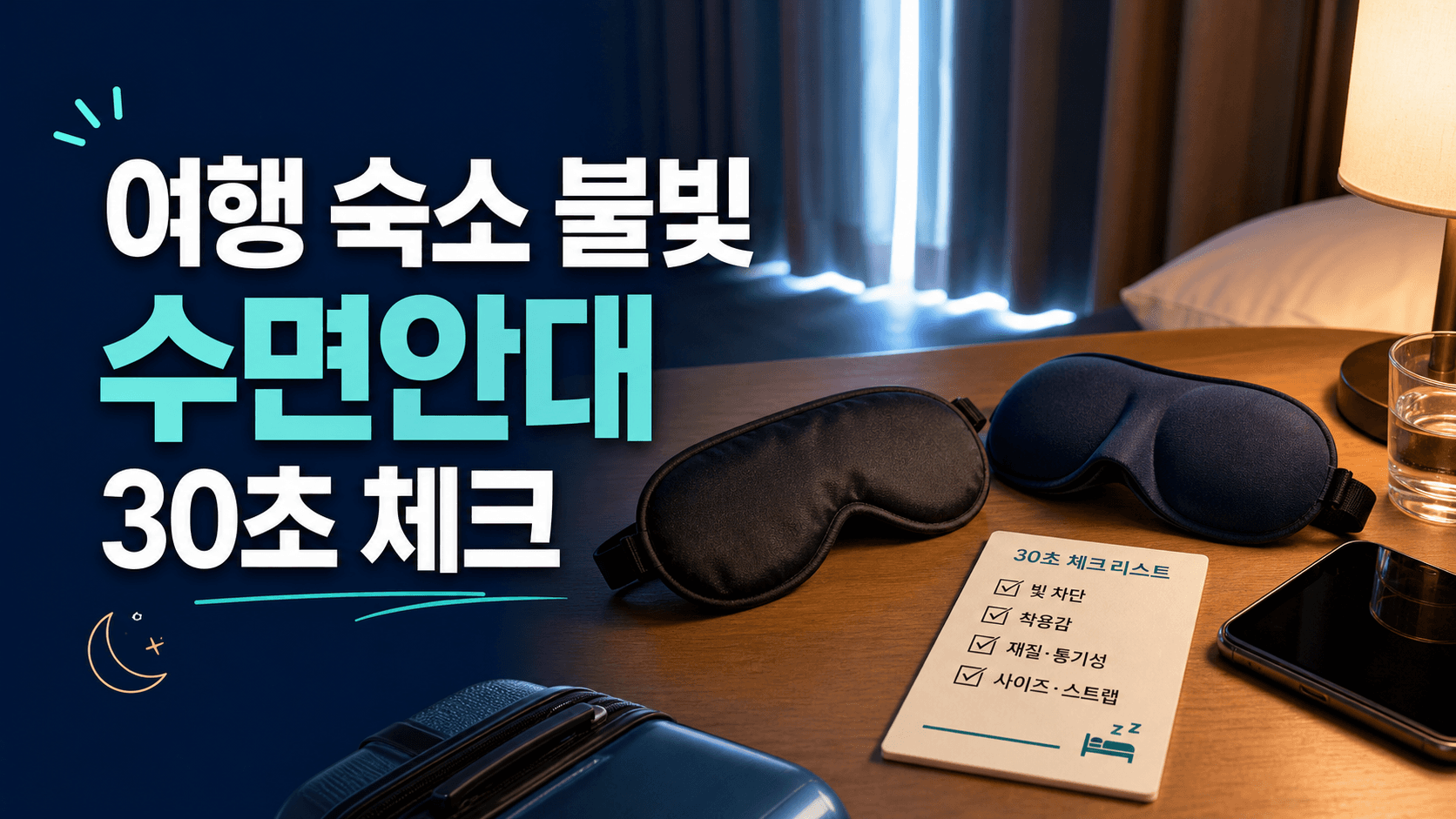 여행 숙소 불빛에 수면안대, 눈 압박 줄이는 30초 체크