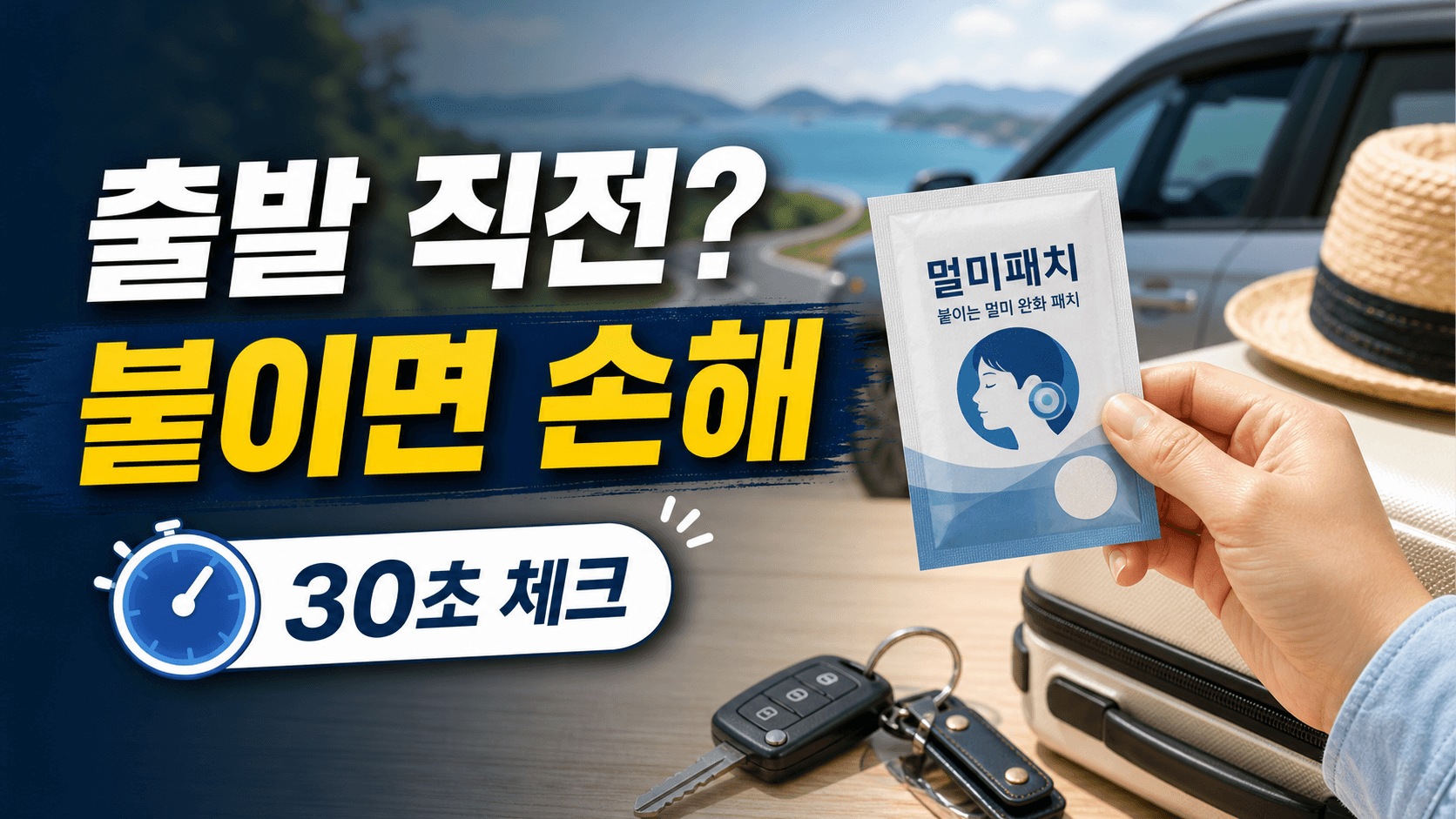 휴가길 멀미약 패치, 출발 직전 붙이면 손해 30초 체크