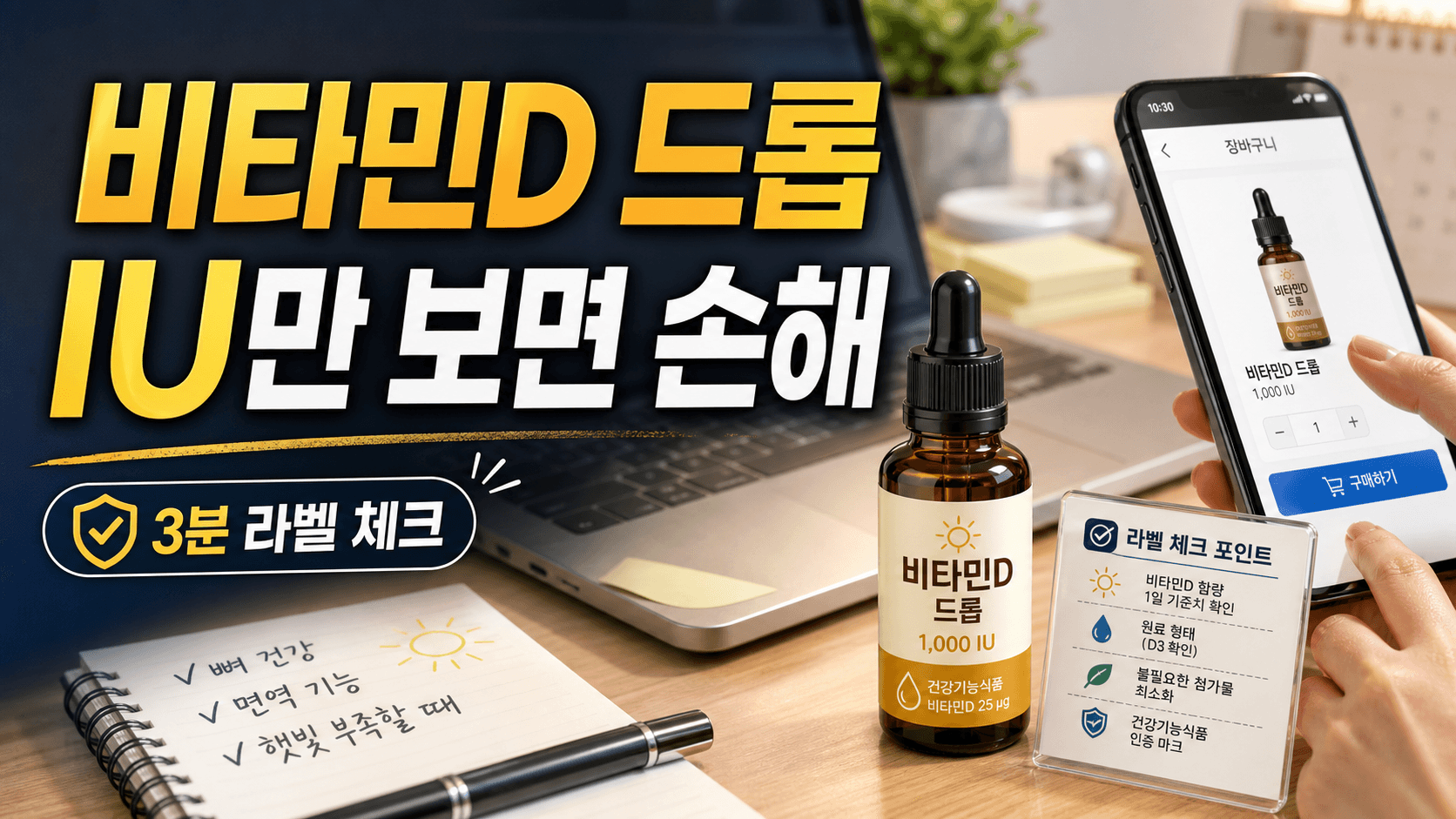 실내 근무자 비타민D 드롭, IU만 보면 손해 3분 체크