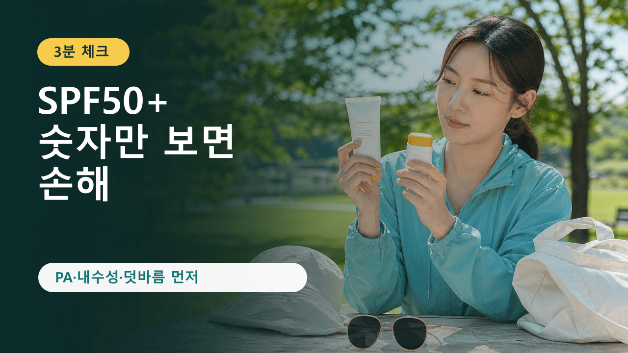 주말 야외촬영 선스틱 SPF50+, 숫자만 보면 손해 3분 체크