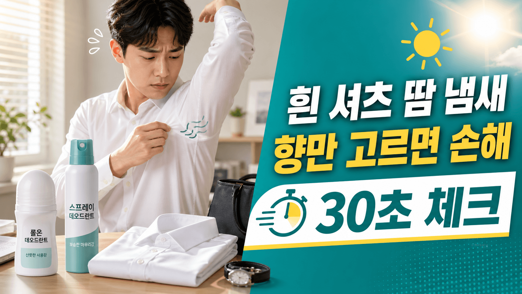 흰 셔츠 땀 냄새 데오드란트, 향보다 라벨 4칸