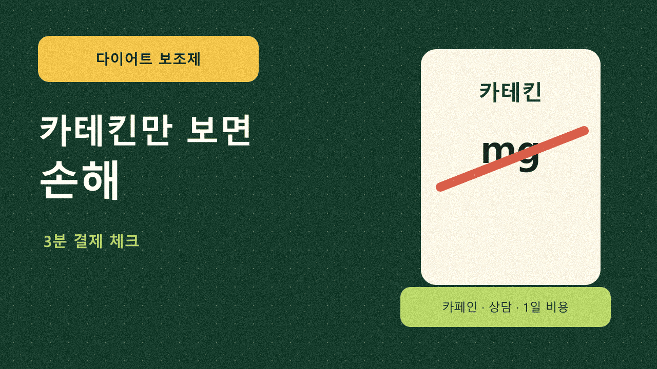 녹차추출물 카테킨만 보면 손해, 다이어트 보조제 3분 결제 체크 대표 이미지