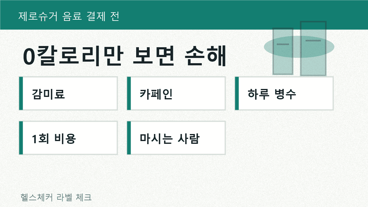 제로슈거 음료 0칼로리만 보면 손해, 감미료·카페인 3분 라벨 체크 대표 이미지